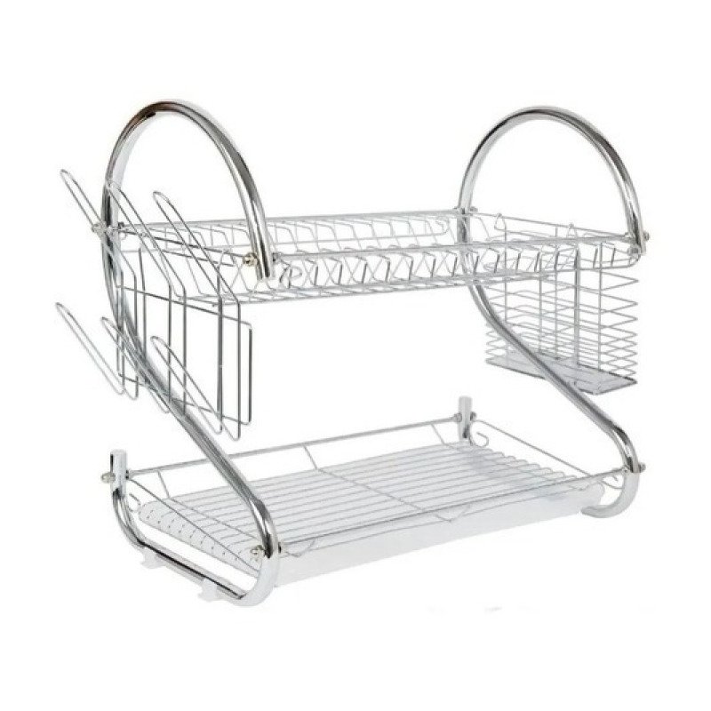 Secador Platos Escurridor Vajilla 2 Niveles Acero Inoxidable