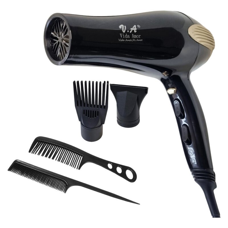 Secador De Pelo V.a Sh-8129 6000w Iónico Negro 2 Velocidades