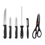 Set Kit Cuchillas Cuchillos Hachas Tijera Pelador + Tabla - Imagen 3