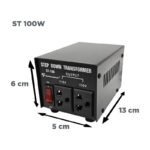 Transformador 220v A 110v Hasta 100w 2 Enchufes Metálico - Imagen 5