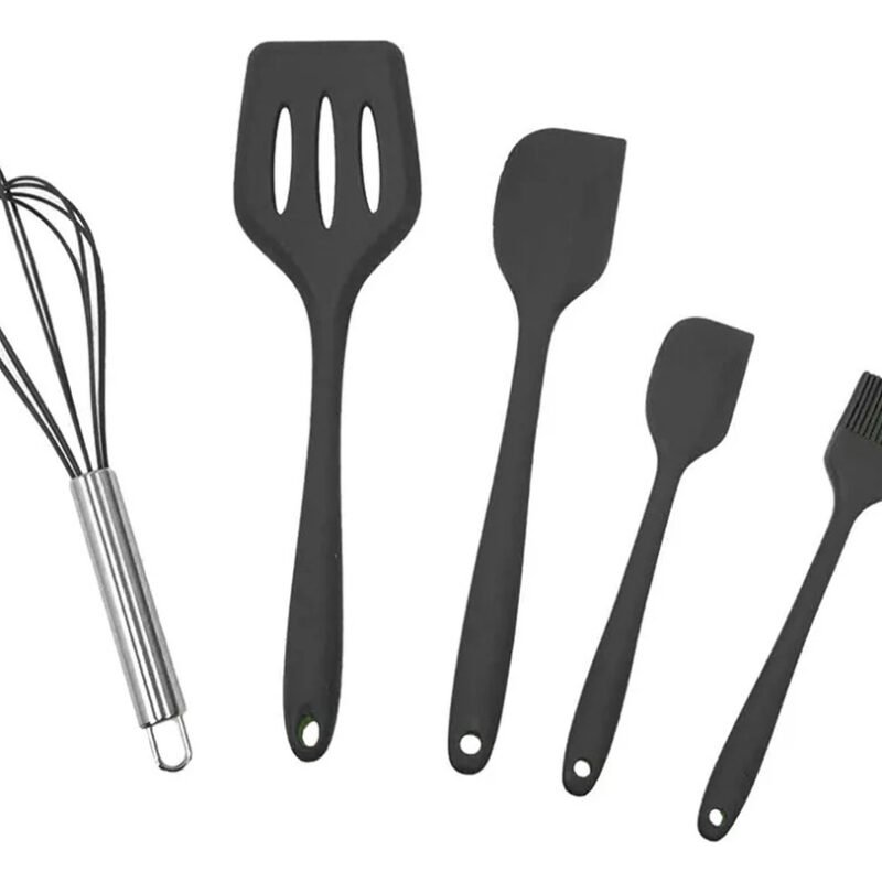Kit Set 5 Piezas Utensillos Cocina Silicona Varios Colores