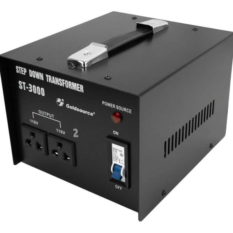 Transformador 220v - 110v 3000w - 2 Tomas - Central Shop