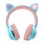 Auriculares Inalámbricos Gatito Gato Gaming Led Knup Celeste