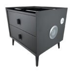 Mesa De Luz Inteligente Smart Luz Base De Carga Parlante Bt Mate Gris Oscuro