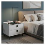 Mesa De Luz Inteligente Smart Luz Base De Carga Parlante Bt Mate Blanco