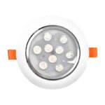 Spot Aplique Led Embutir Techo Aro Plateado 9w - Imagen 9