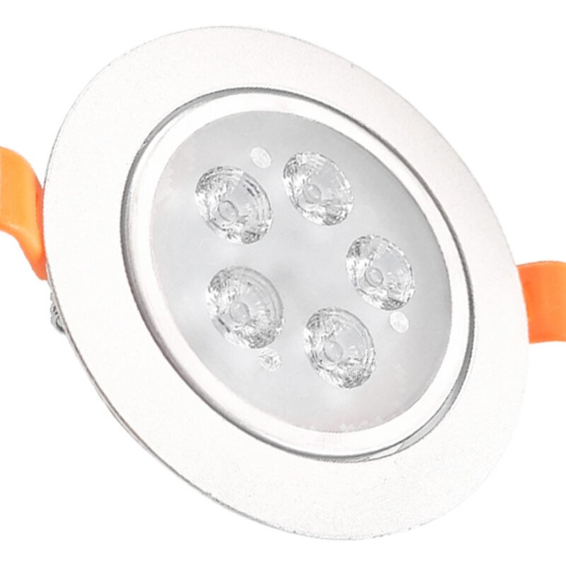 Spot Aplique Led Embutir Techo Aro Plateado 5w