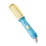 Mini Cepillo Eléctrico Rizador Secador 2 En 1 Celeste