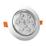Spot Aplique Led Embutir Techo Aro Plateado 9w - Imagen 3