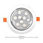 Spot Aplique Led Embutir Techo Aro Plateado 9w - Imagen 14