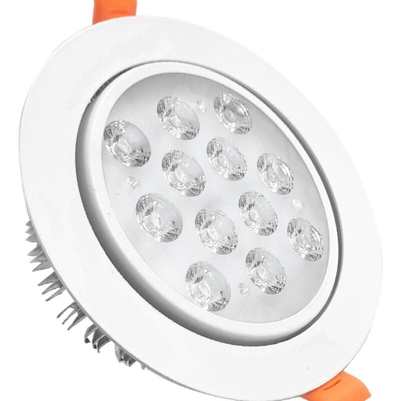Spot Aplique Led Embutir Aro Blanco 12w Blanco Cálido