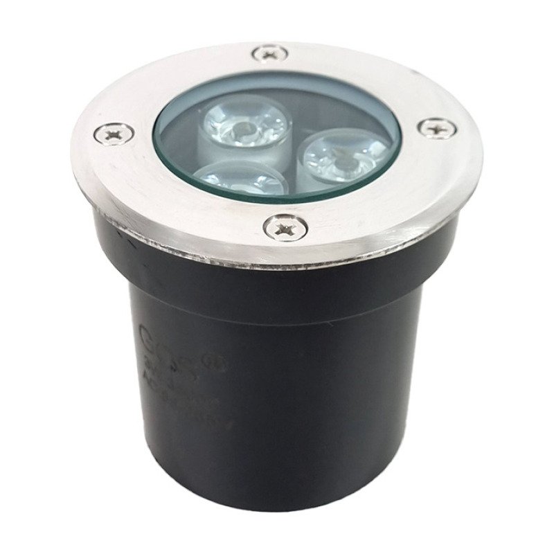 Aplique Piso Embutir Foco Led Luz Cálida 3w