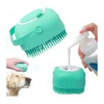 Cepillo De Baño Para Mascotas, Dispensador De Champú Para Perros Y Gatos, Color Verde - Imagen 2