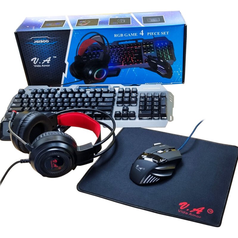 Combo Gamer Teclado Mouse Pad Y Auriculares Rgb