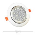 Spot Aplique Led Embutir Techo Aro Plateado 12w - Imagen 28