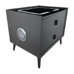 Mesa De Luz Inteligente Smart Luz Base De Carga Parlante Bt Mate Gris Oscuro - Imagen 4