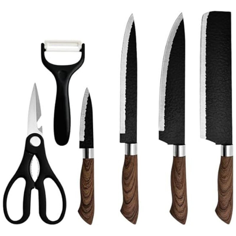 Juego Set Cuchillos Cocina Kit X6 Piezas Antiadherente