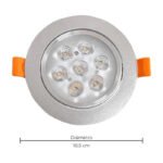 Spot Aplique Led Embutir Techo Aro Plateado 7w - Imagen 20