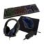 Combo Kit Gamer Teclado Mouse Pad Y Auriculares Rgb Negro Negro