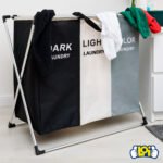 Cesto Triple Para Ropa Estructura De Aluminio Lavandería - Imagen 8