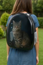Mochila Cápsula Polarizado Negro Portátil Mascota Perro Gato - Imagen 6