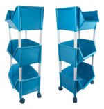 Carro Carrito Organizador Multiuso 3 Estantes Ruedas Azul - Imagen 3