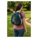 Mochila Cápsula Polarizado Azul Portátil Mascota Perro Gato Negro - Imagen 5