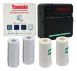 Mini Impresora Bluetooth Celular + Rollos Adhesivos Color Negro