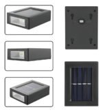 Foco Lampara Aplique Led Solar Jardín Exterior Impermeable Color Negro - Imagen 3