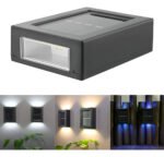 Foco Lampara Aplique Led Solar Jardín Exterior Impermeable Color Negro - Imagen 6