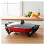 Olla Sartén Eléctrica Tapa Vidrio Antiadherente 5 Litros Rojo - Imagen 10