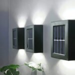 Foco Lampara Aplique Led Solar Jardín Exterior Impermeable Color Negro - Imagen 8