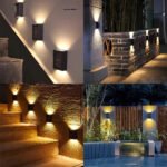 Foco Lampara Aplique Led Solar Jardín Exterior Impermeable Color Negro - Imagen 5
