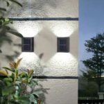 Foco Lampara Aplique Led Solar Jardín Exterior Impermeable Color Negro - Imagen 7