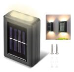 Foco Lampara Aplique Led Solar Jardín Exterior Impermeable Color Negro - Imagen 12
