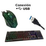 Combo Kit Gamer Teclado Mouse Pad Y Auriculares Rgb Negro Negro - Imagen 5