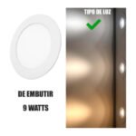 Plafon Spot Led Luz Fría De Embutir Redondo 9w Blanco - Imagen 6