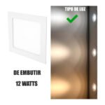 Plafon Spot Led Luz Fría De Embutir Cuadrado 12w Blanco - Imagen 6