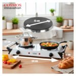 Anafe Cocina Cocinilla Eléctrico 2000w Dos Hornallas Blanco Blanco - Imagen 6