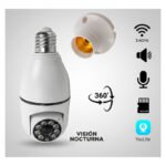Cámara Seguridad Lámpara Portalámparas Wifi 360 Audio 2 Vías Blanco - Imagen 8