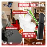 Juguera Extractor Eléctrica Jugos Starlux Sl-21030 Premium Rojo - Imagen 6