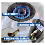 Anafe Quemador Gas 1 Hornalla Alto Rendimiento Hierro Negro Negro - Imagen 7