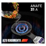 Anafe Quemador Gas 1 Hornalla Alto Rendimiento Hierro Negro Negro - Imagen 8