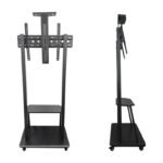 Soporte Tv Pantalla Dos Estantes De 32 A 75  Con Ruedas Negro