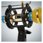 Micrófono Con Condensador Para Pc + Anti Pop Y Soporte Dorado Oscuro - Imagen 7