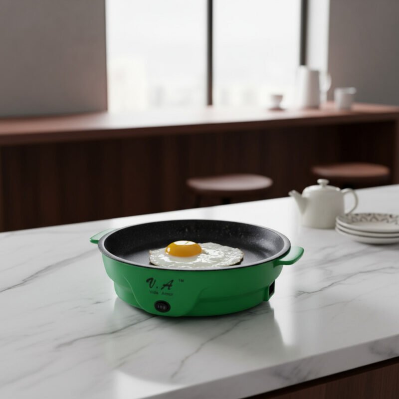 Sartén Eléctrico Premium Redonda 26 Cm Antiadherente Verde Claro