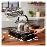 Anafe Cocina Cocinilla Eléctrico 1000w 1 Hornalla Con Asas Negro - Imagen 7