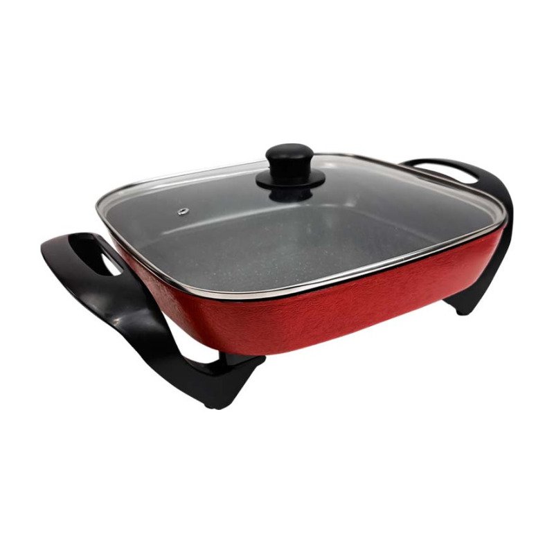 909655-MLU96749749827_102025 Olla Eléctrica Tapa Vidrio Antiadherente 5 Lts Rojo Cosmos Rojo 50hz / 60hz - Imagen 1