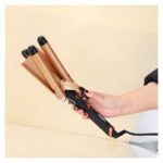 Buclera Rizador Ondulador Ondas Triple Barril Boma Bm-823 Color Dorado Oscuro - Imagen 5