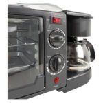 Horno De Mesa 3 En 1 Eléctrico Cafetera Plancha Cosmos Negro Negro - Imagen 2